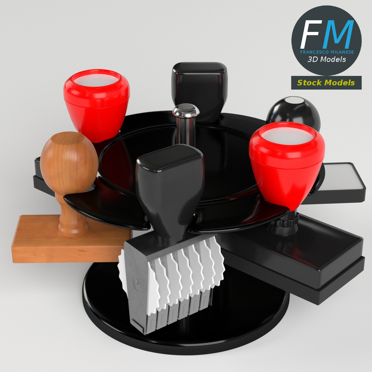 3D-Modell - Stempelhalter-Set - 02
