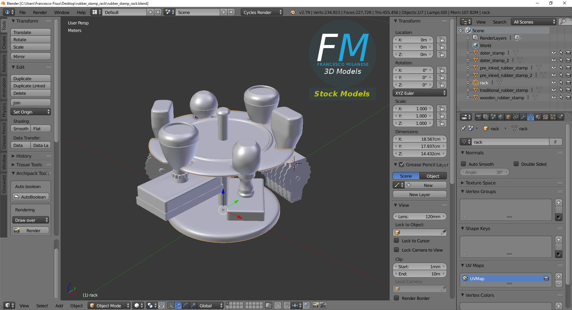 3D-Modell - Stempelhalter-Set - 09