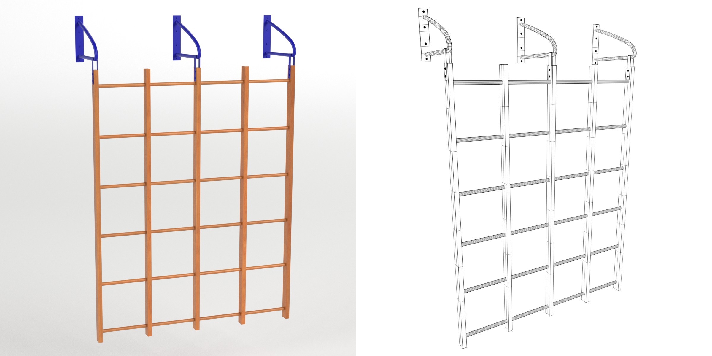 3D-Modell - Sprossenwand