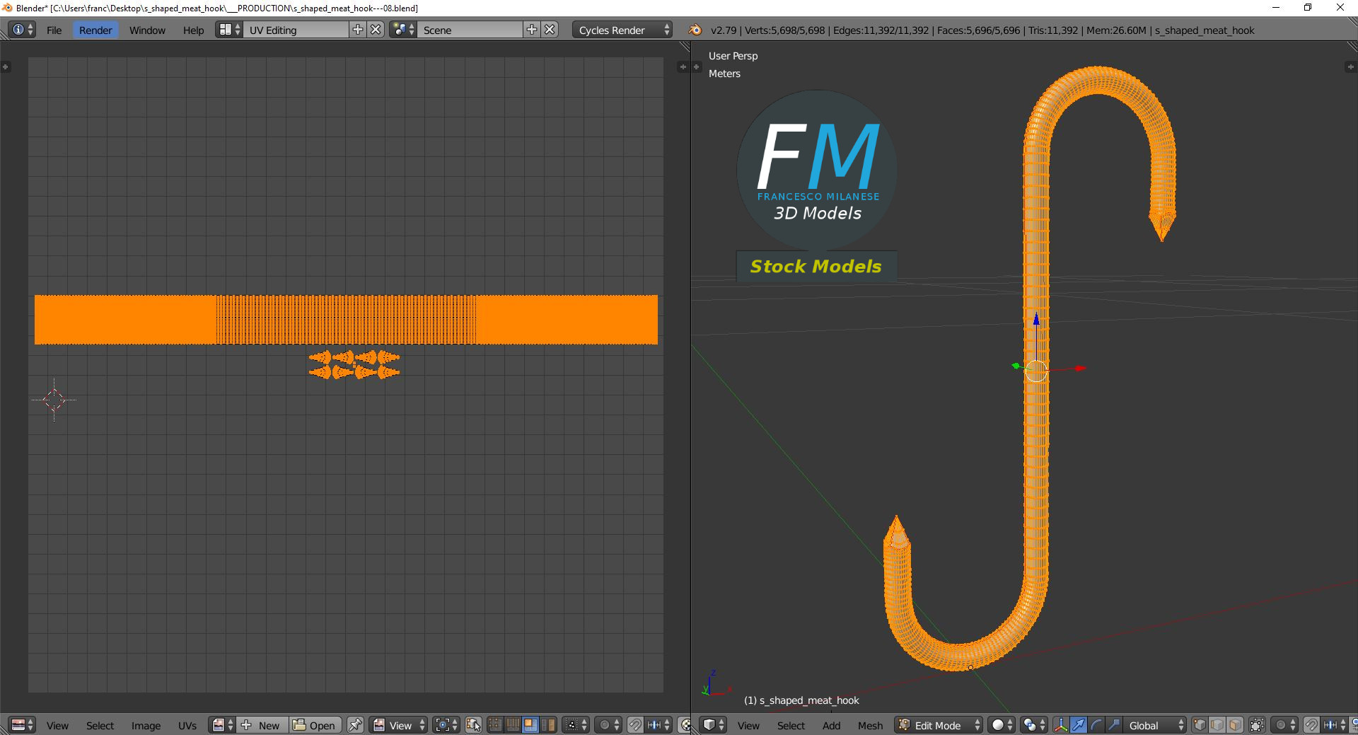 3D-Modell - S-Förmiger Fleischhaken - 10