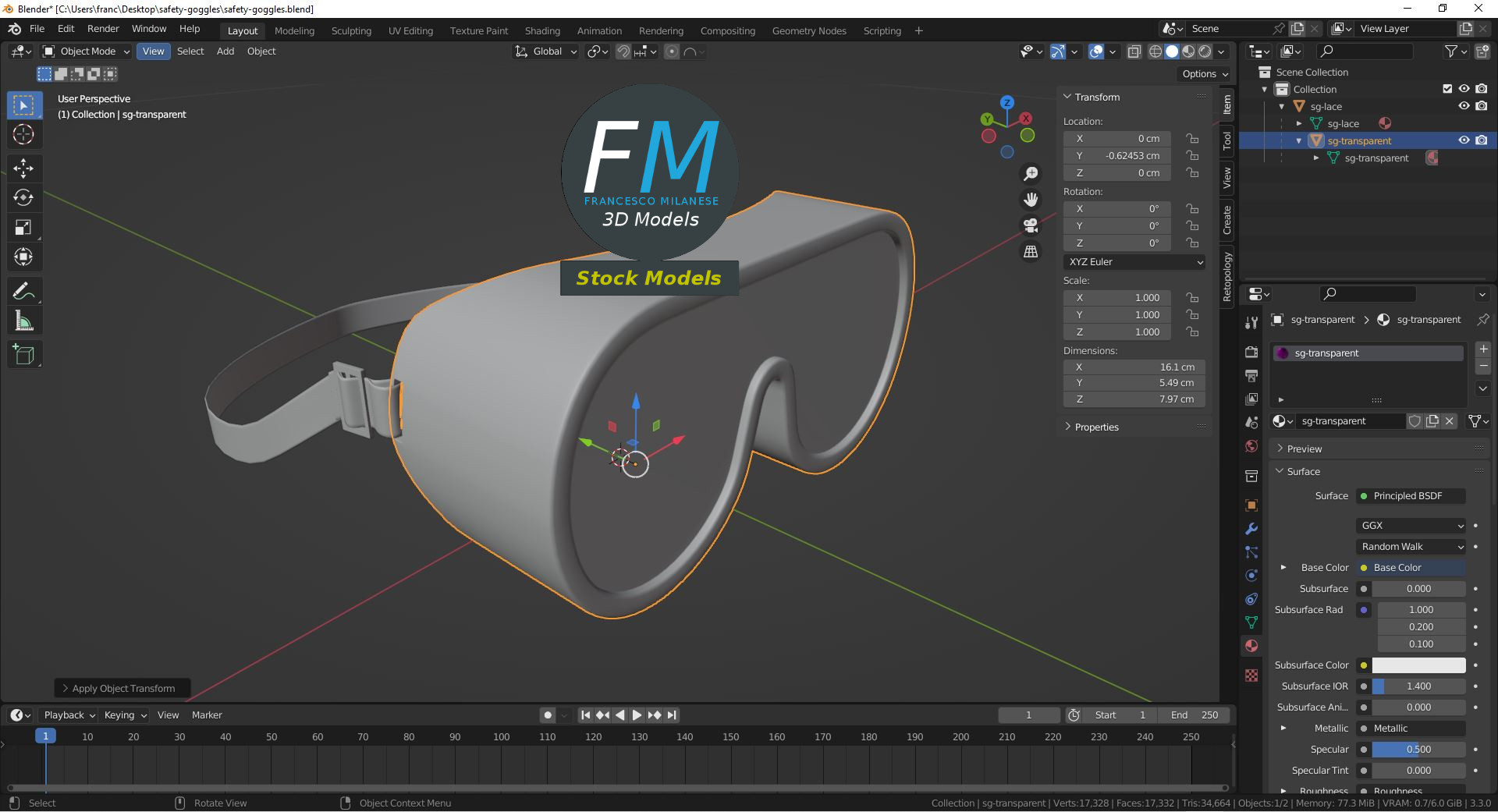 3D-Modell - Schutzbrille - 09