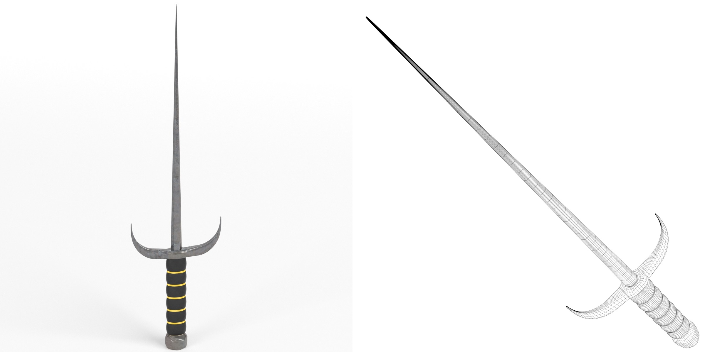 3D-Modell - Sai-Stichwaffe