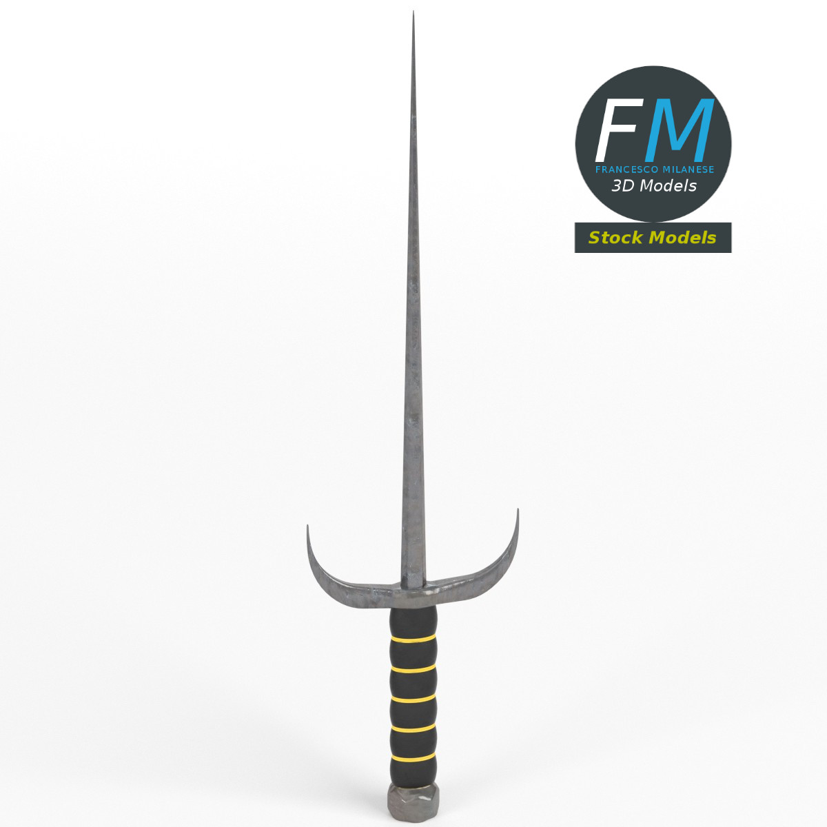 3D-Modell - Sai-Stichwaffe - 01