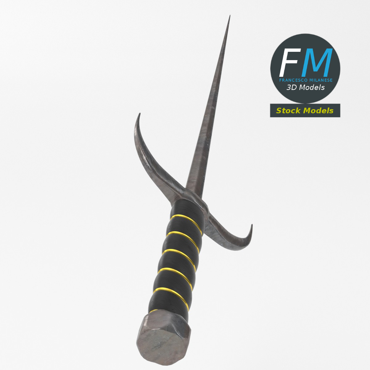3D-Modell - Sai-Stichwaffe - 05