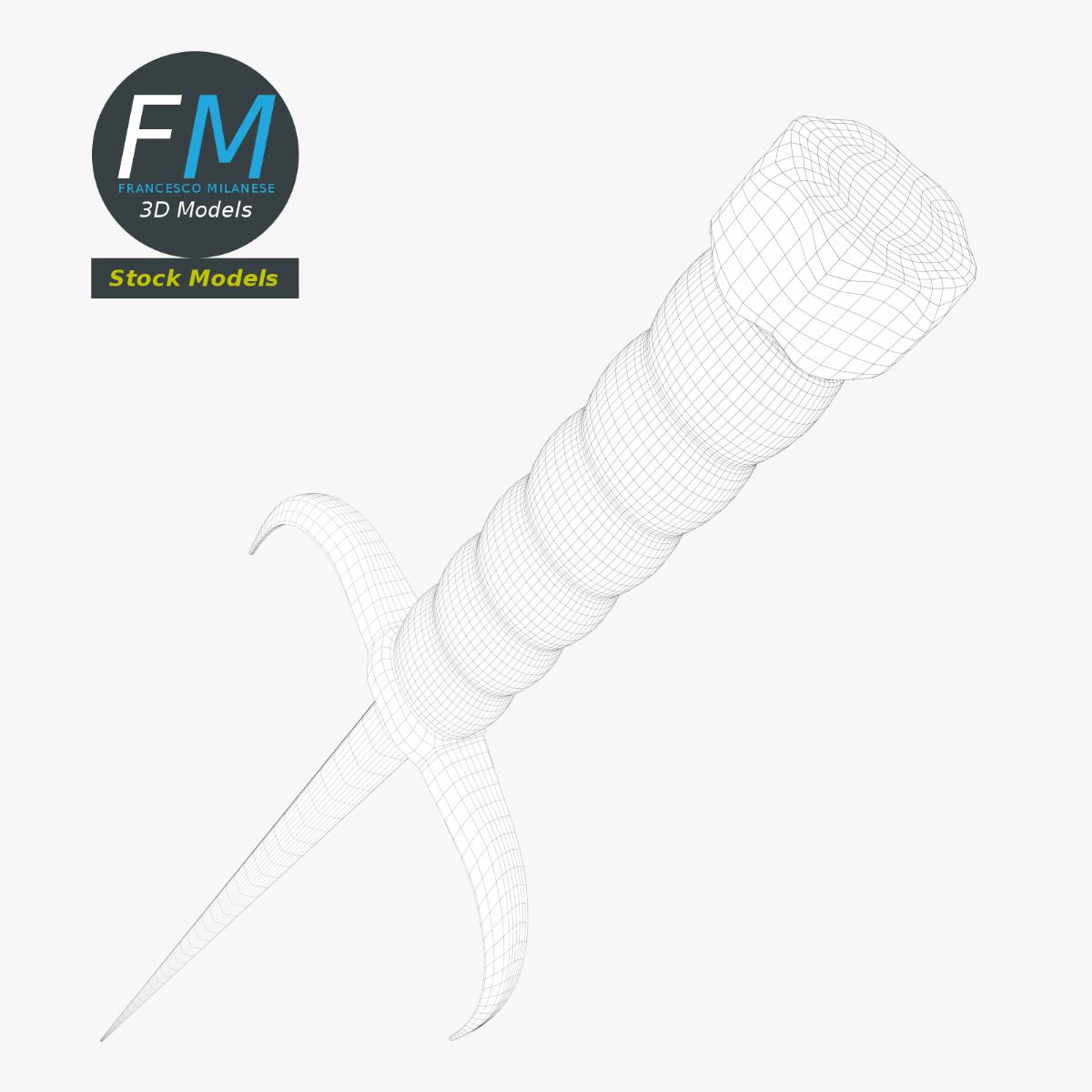 3D-Modell - Sai-Stichwaffe - 08