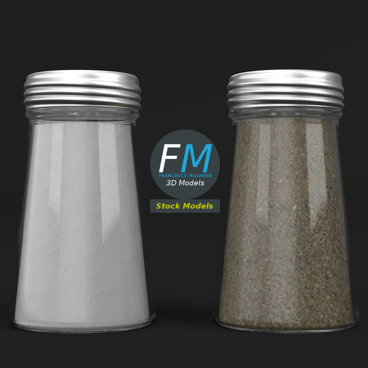 3D-Modell - Salz- und Pfefferstreuer aus Glas - 03
