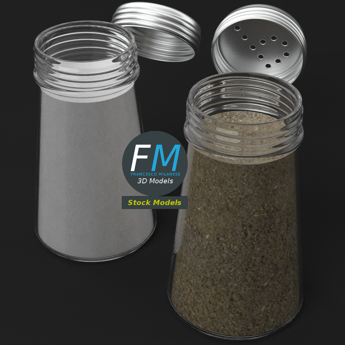 3D-Modell - Salz- und Pfefferstreuer aus Glas - 05