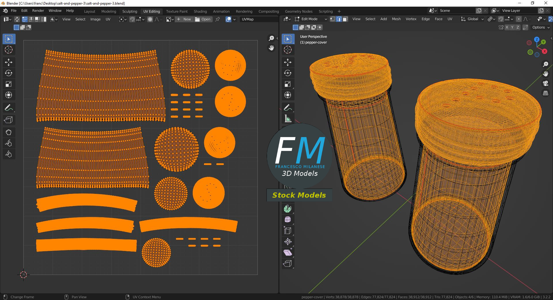 3D-Modell - Salz- und Pfefferstreuer aus Glas - 10