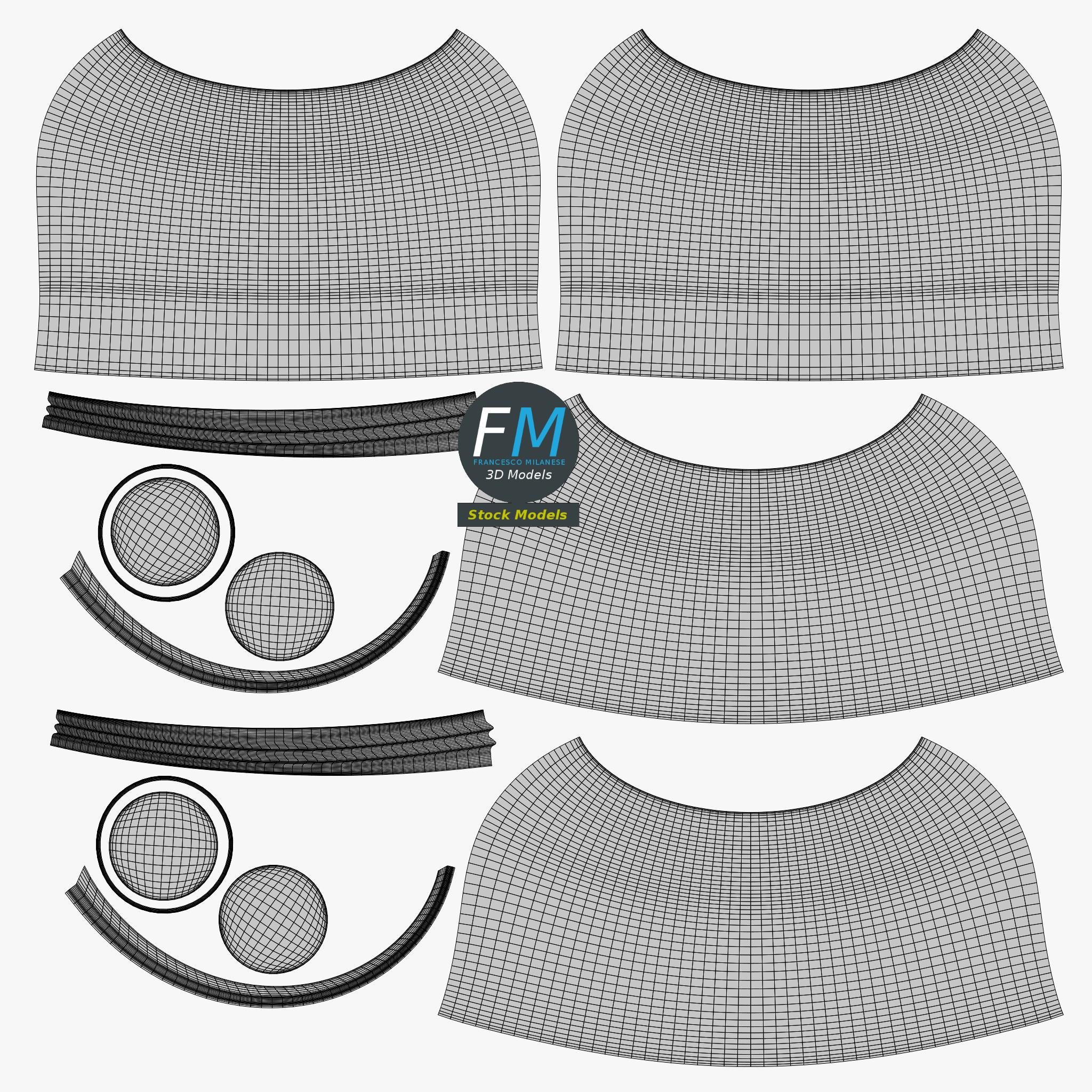 3D-Modell - Runde Salz- und Pfefferstreuer aus Glas - 11