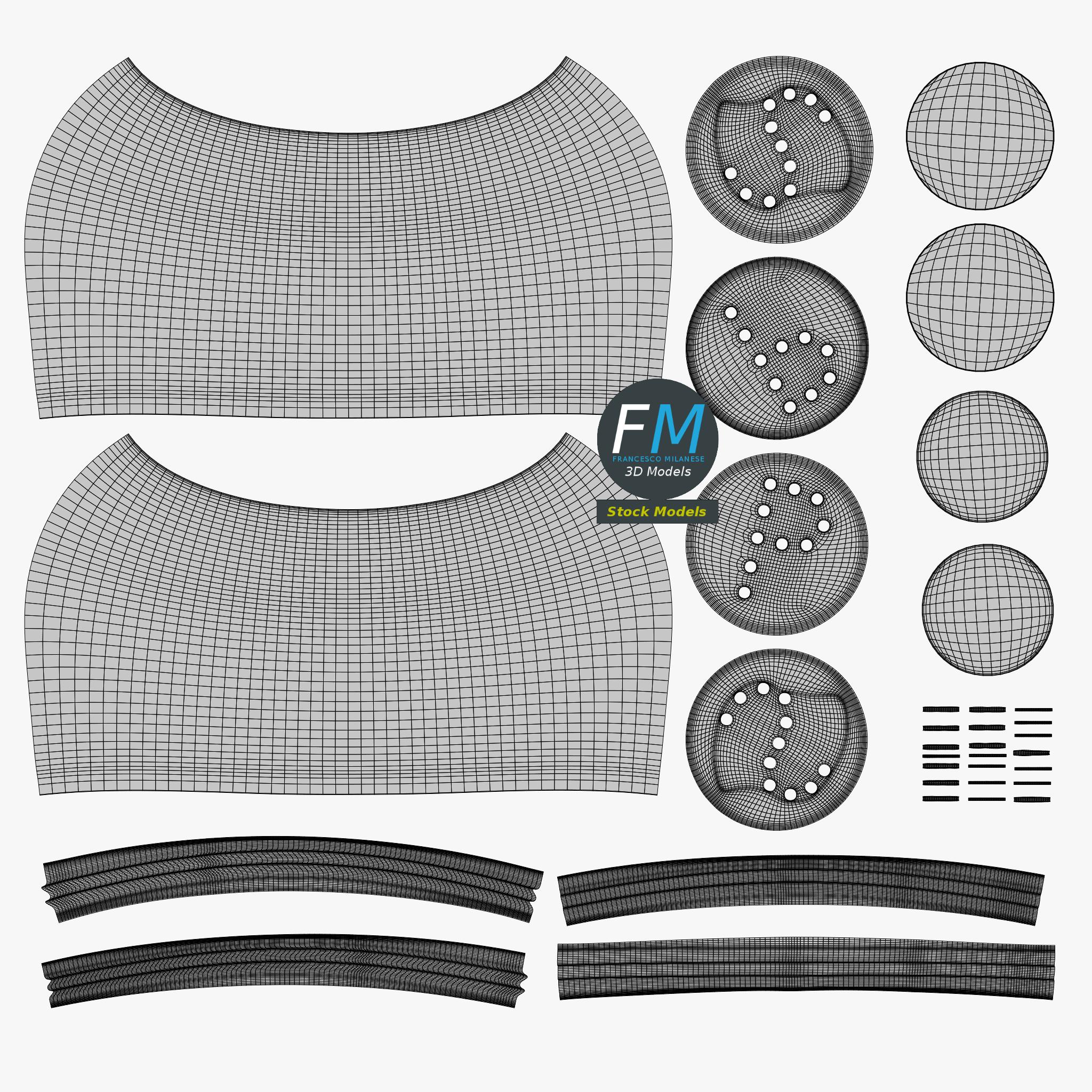3D-Modell - Runde Salz- und Pfefferstreuer aus Glas - 12