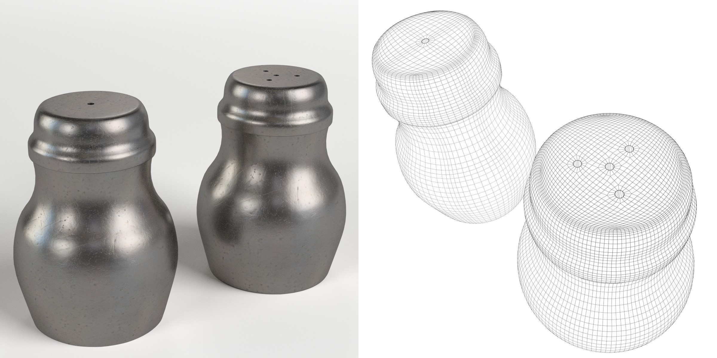 3D-Modell - Salz- und Pfefferstreuer