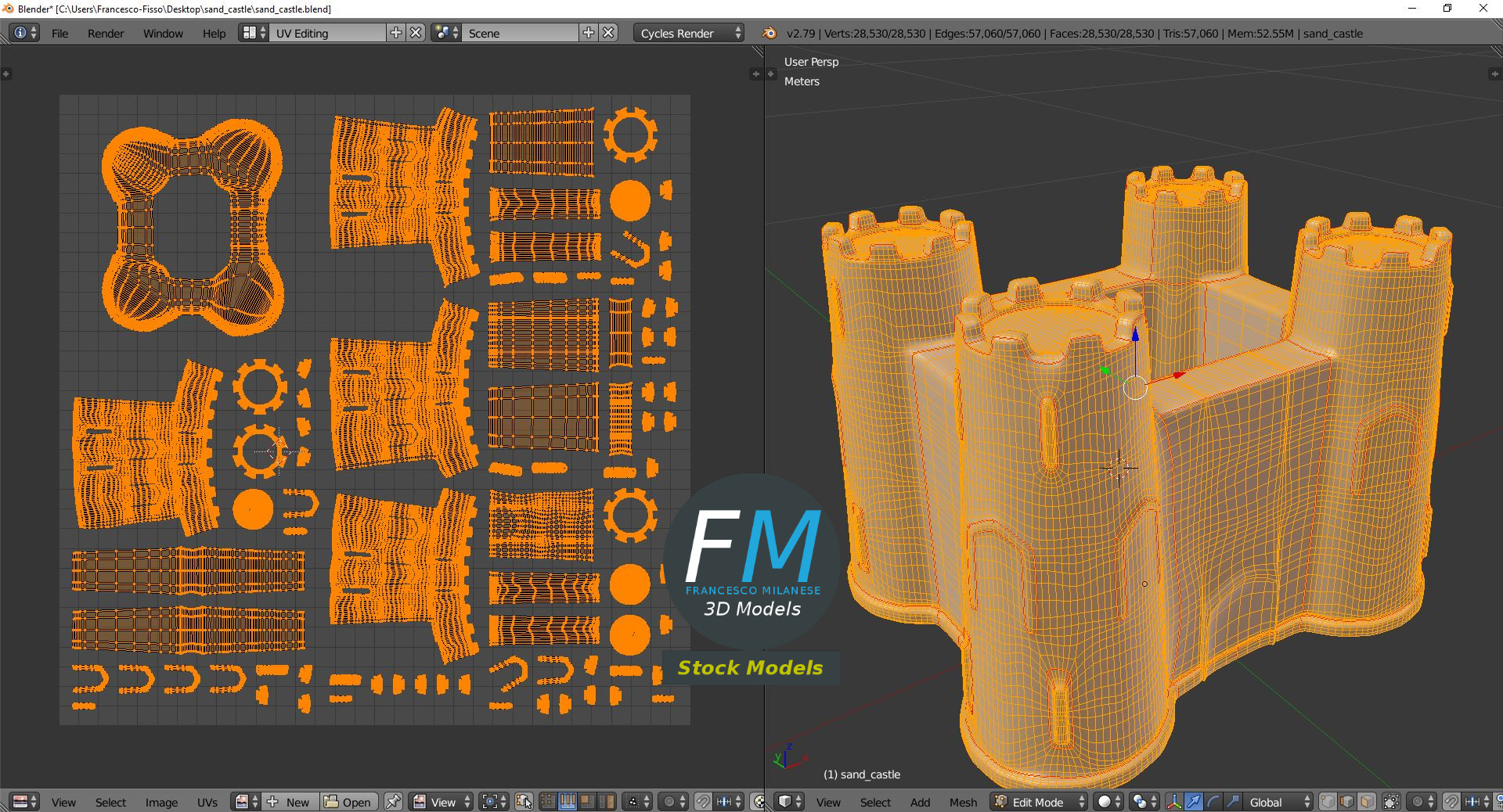 3D-Modell - Sandburg - 10