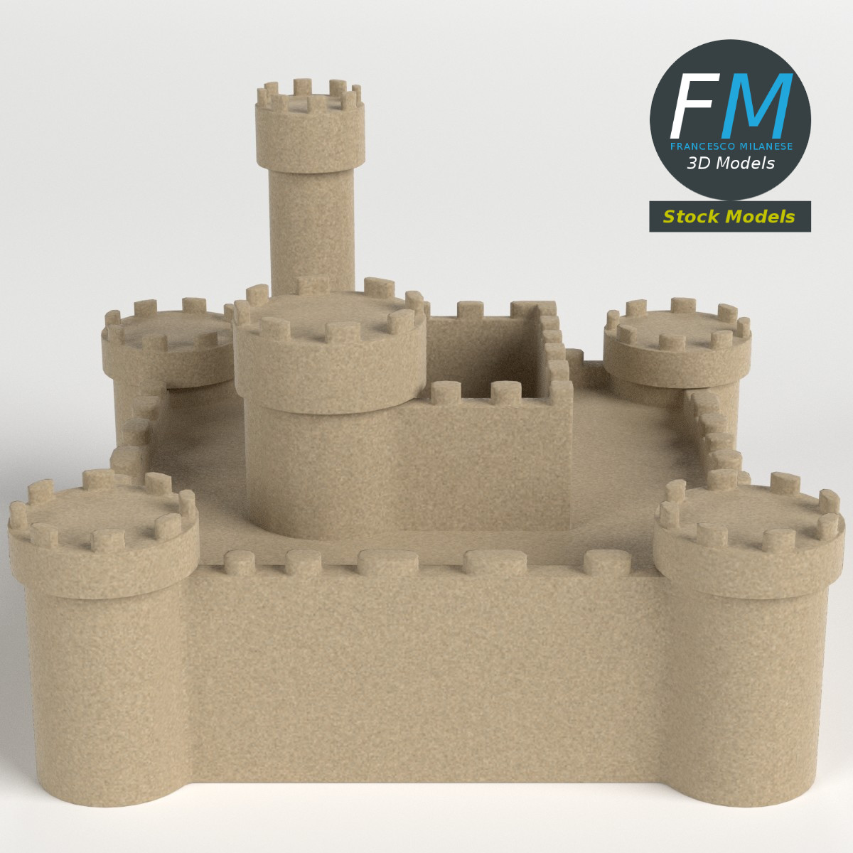 3D-Modell - Mehrstöckige Sandburg - 01