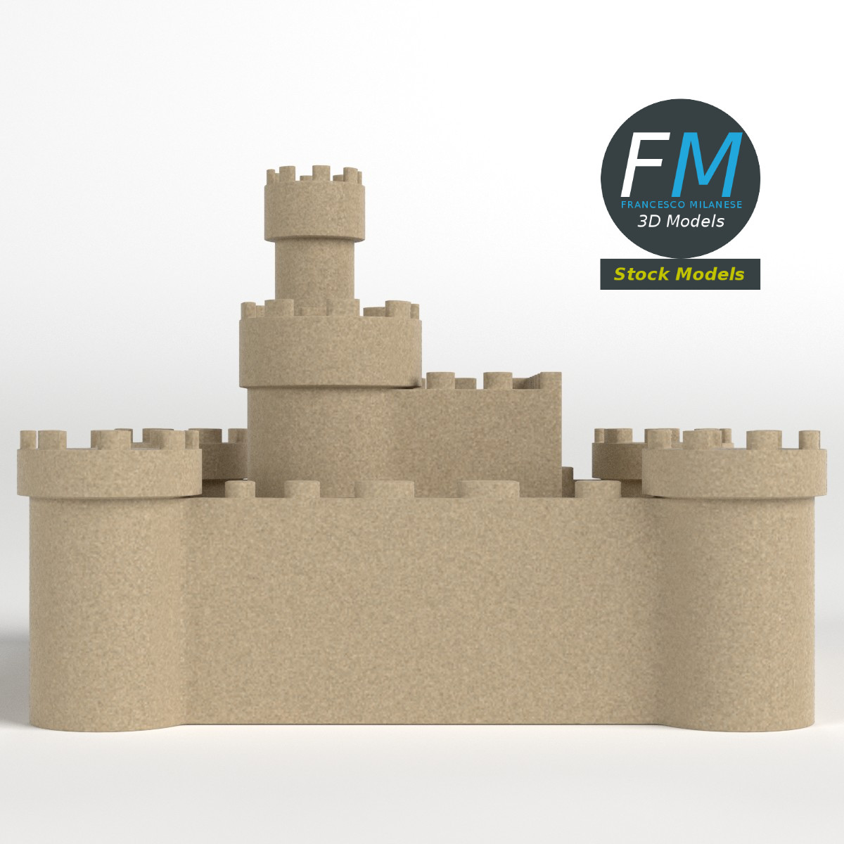 3D-Modell - Mehrstöckige Sandburg - 03