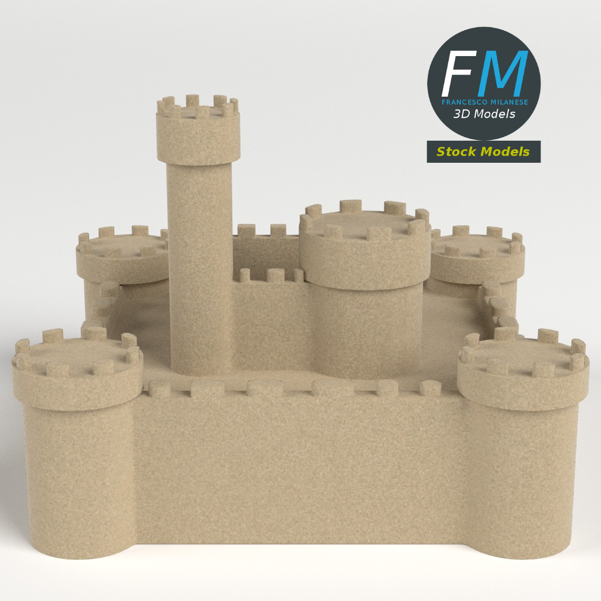 3D-Modell - Mehrstöckige Sandburg - 04