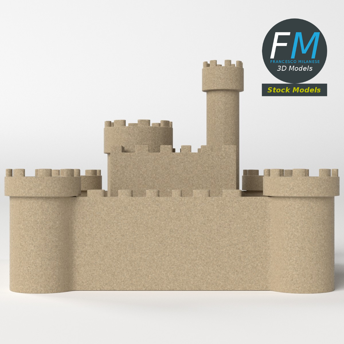 3D-Modell - Mehrstöckige Sandburg - 05
