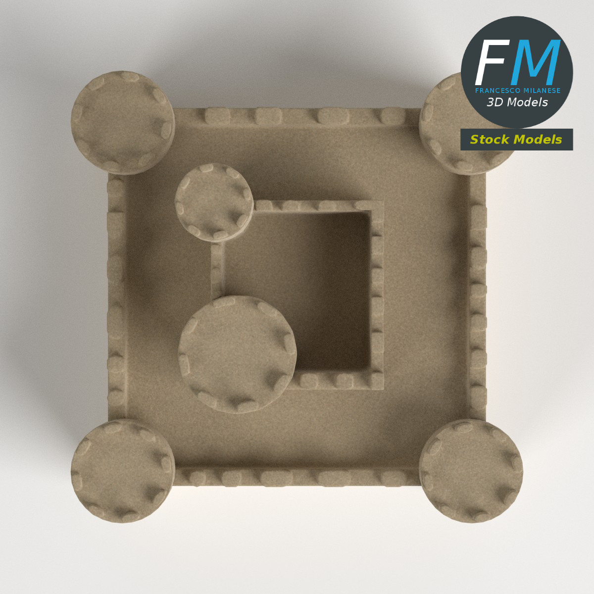 3D-Modell - Mehrstöckige Sandburg - 06