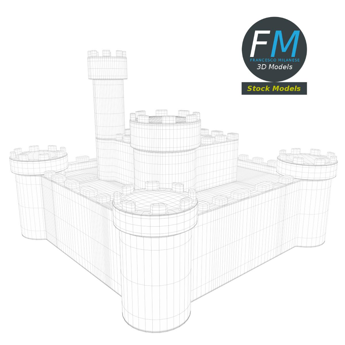 3D-Modell - Mehrstöckige Sandburg - 07