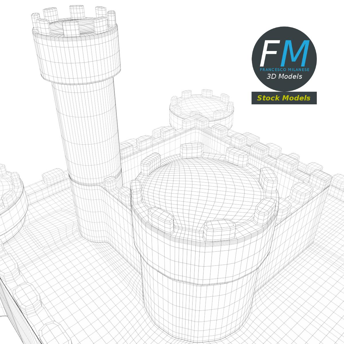3D-Modell - Mehrstöckige Sandburg - 08