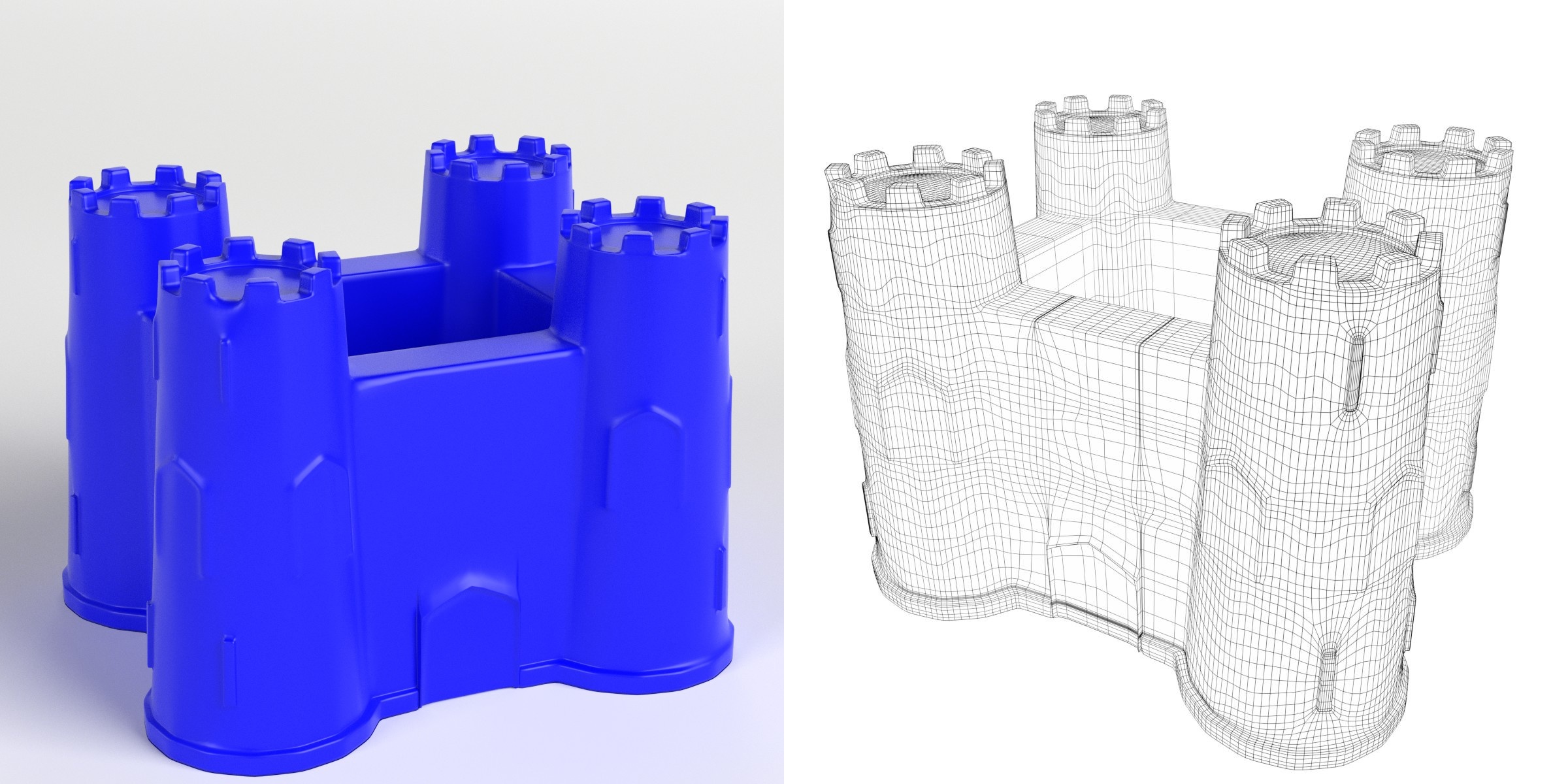 3D-Modell - Sandburg-Eimer