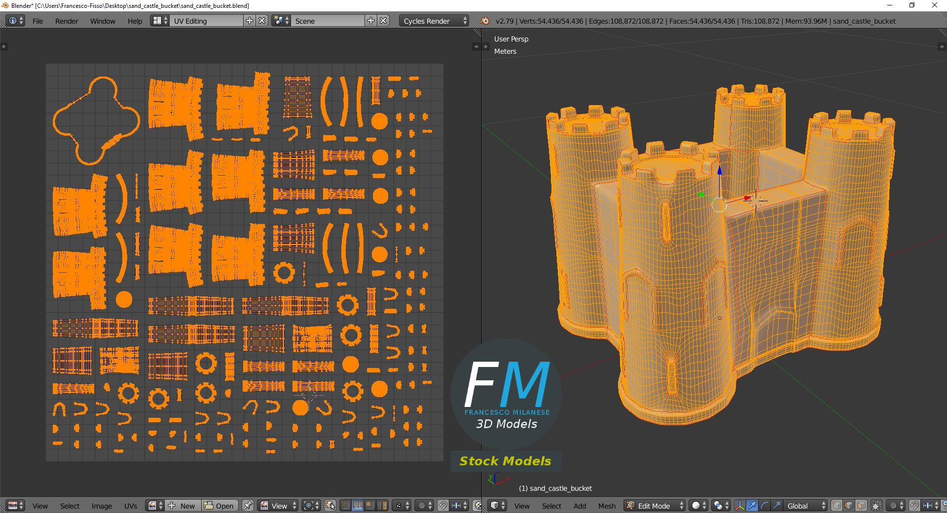 3D-Modell - Sandburg-Eimer - 10