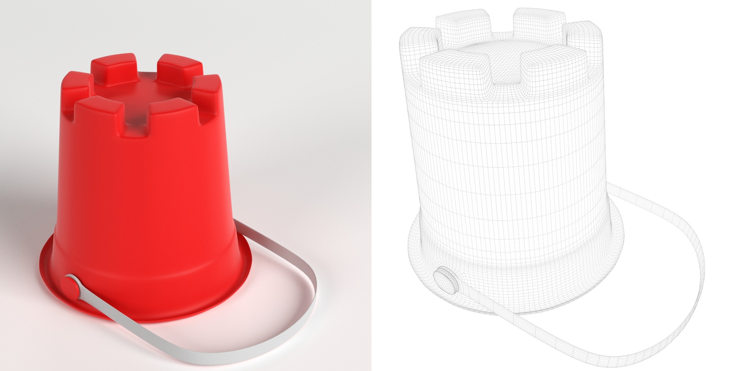 3D-Modell - Sandturm-Eimer