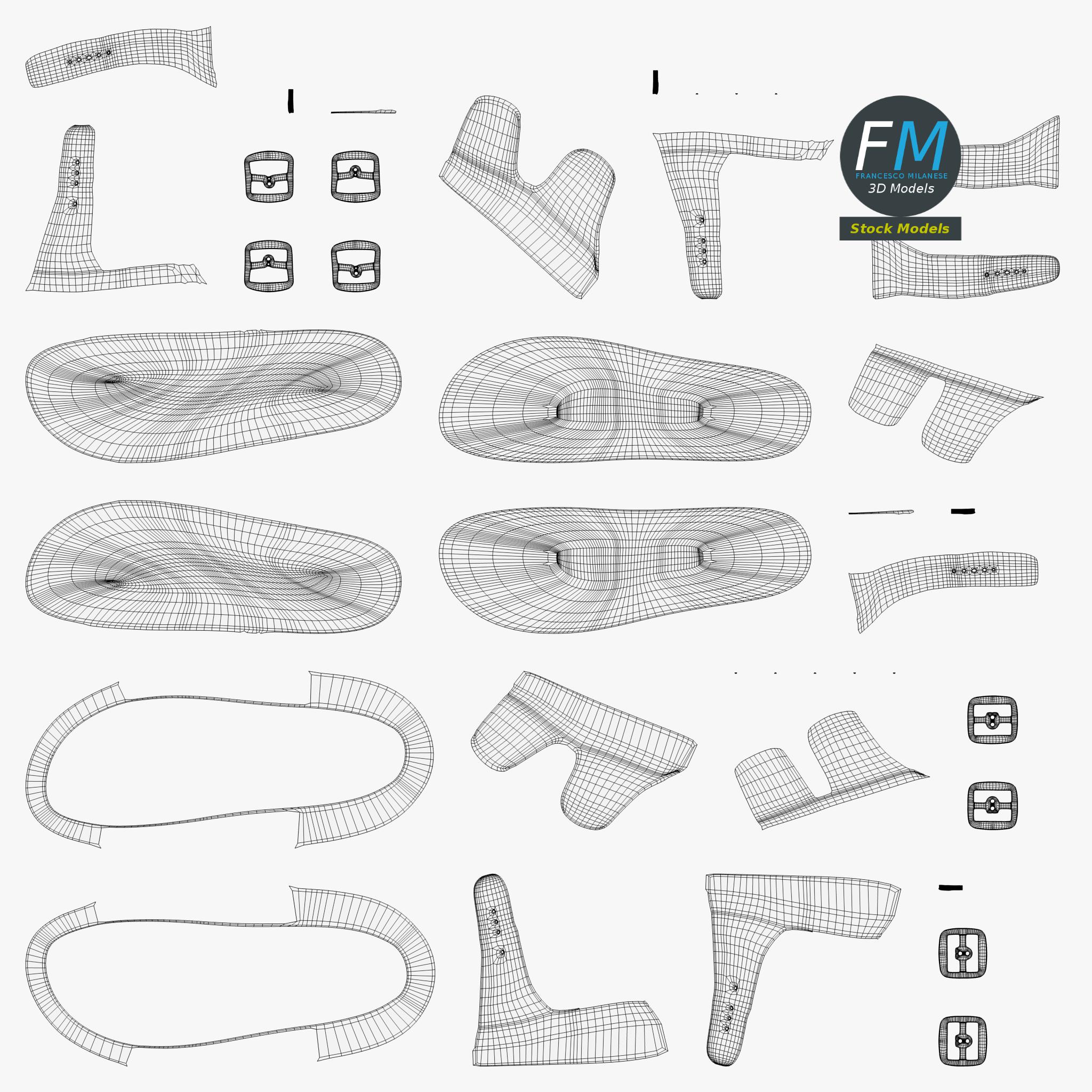 3D-Modell - Pantoletten mit Doppelschnalle - 11 3D-Modell - Pantoletten mit Doppelschnalle - 11