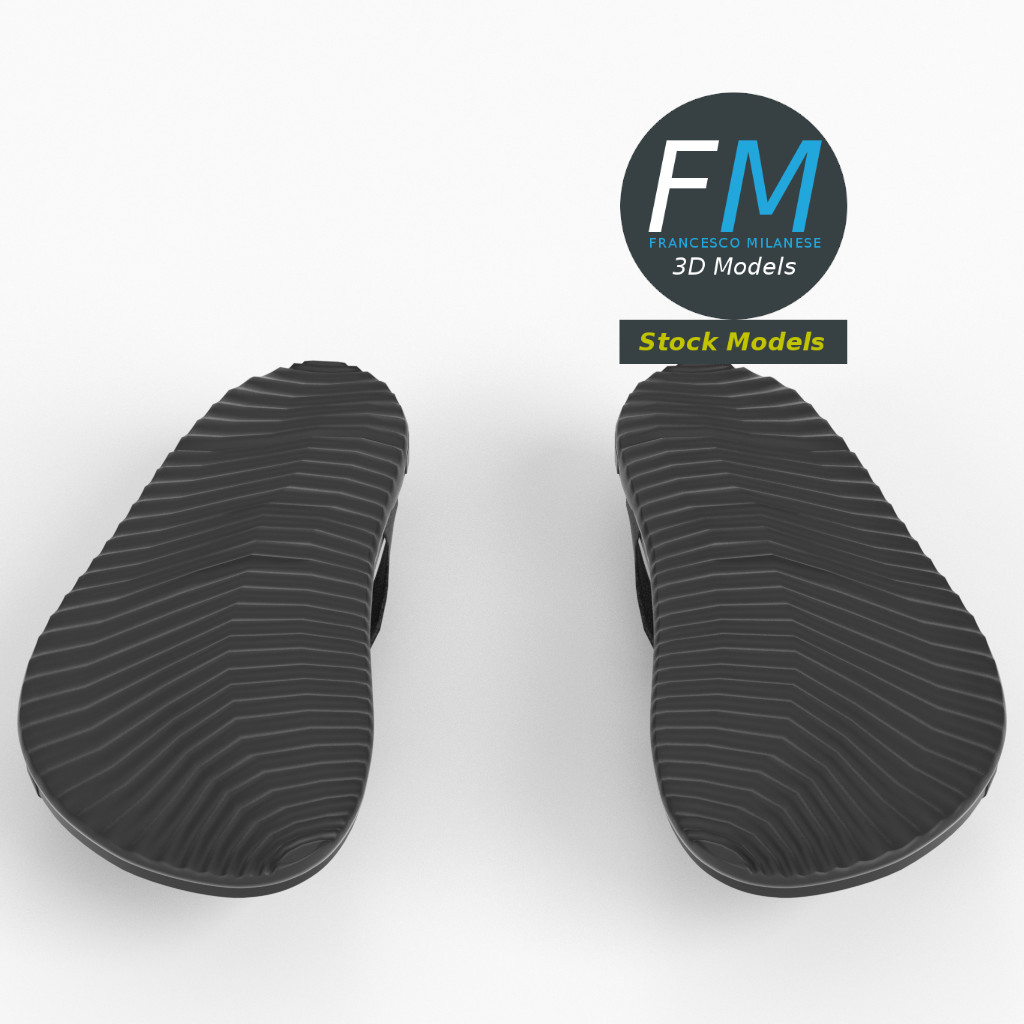 3D-Modell - Pantoletten mit Kreuzriemen - 03
