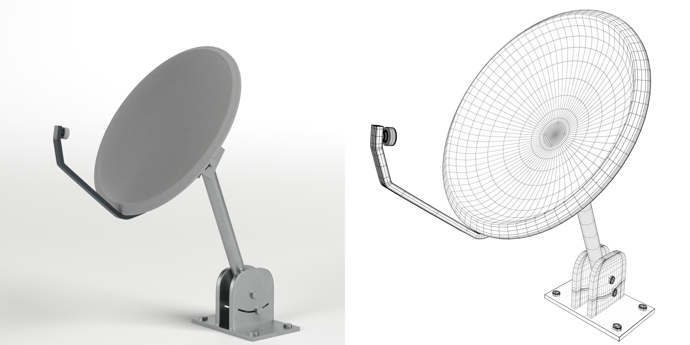3D-Modell - Verstellbare Satellitenschüssel