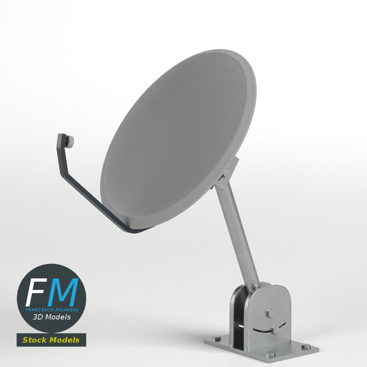 3D-Modell - Verstellbare Satellitenschüssel - 01