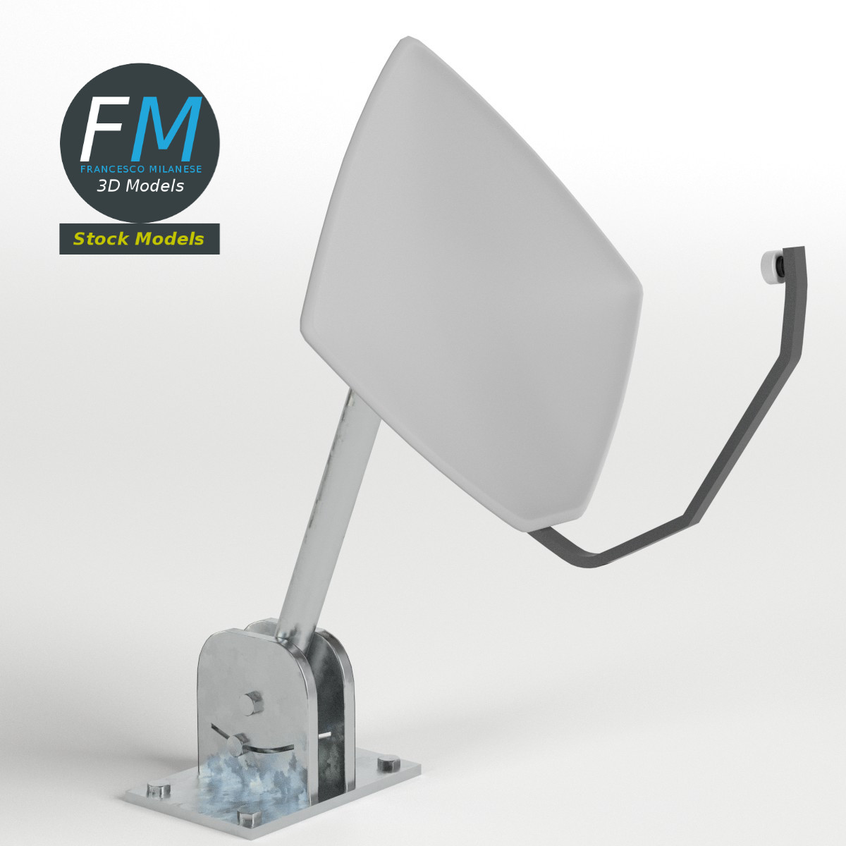 3D-Modell - Rechteckige Satellitenschüssel - 01