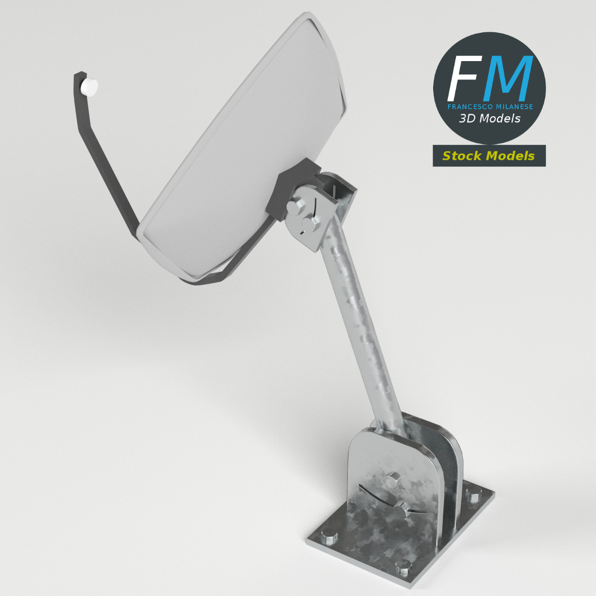 3D-Modell - Rechteckige Satellitenschüssel - 02