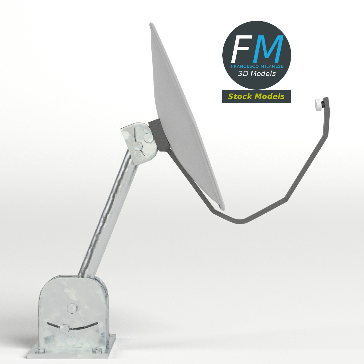 3D-Modell - Rechteckige Satellitenschüssel - 04