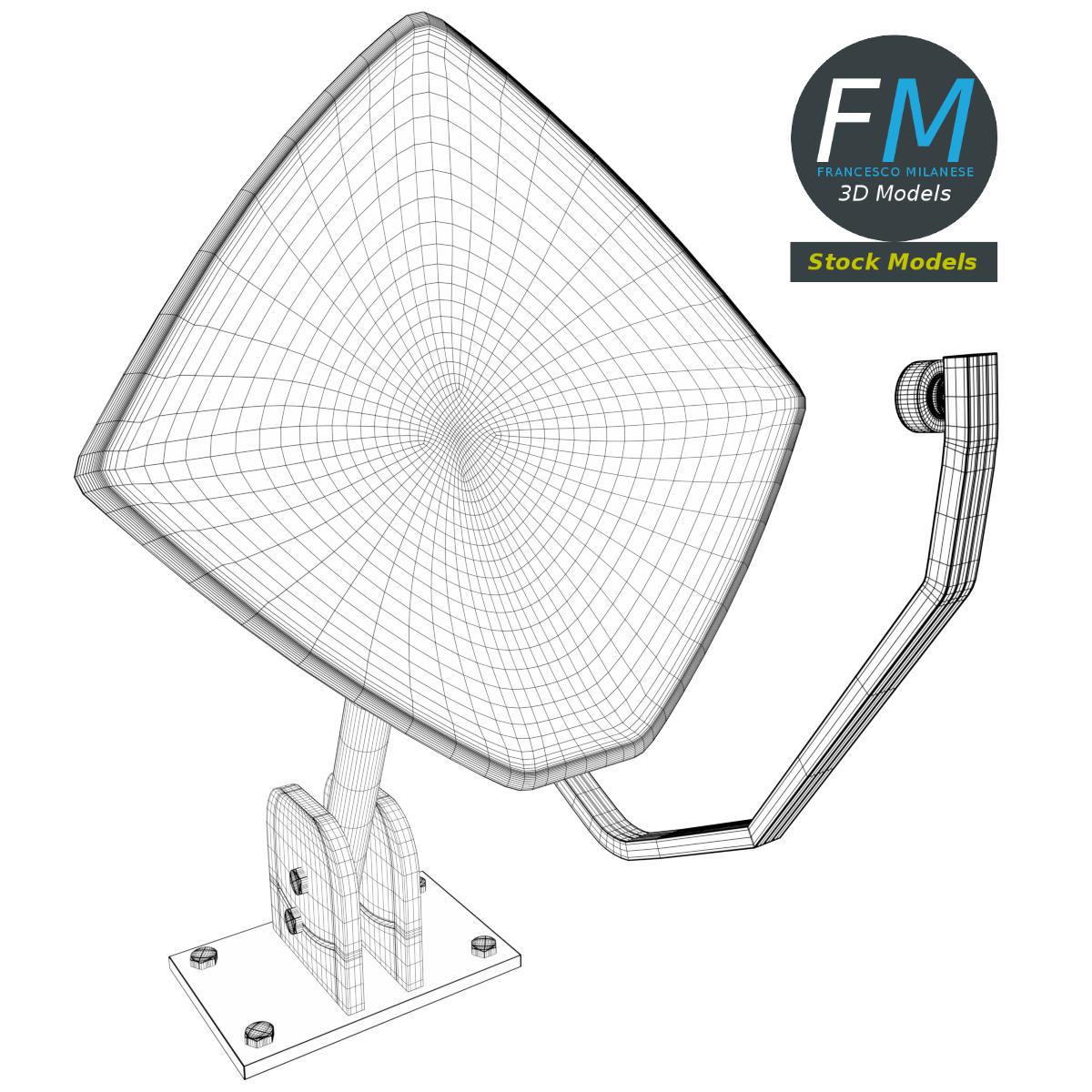 3D-Modell - Rechteckige Satellitenschüssel - 07