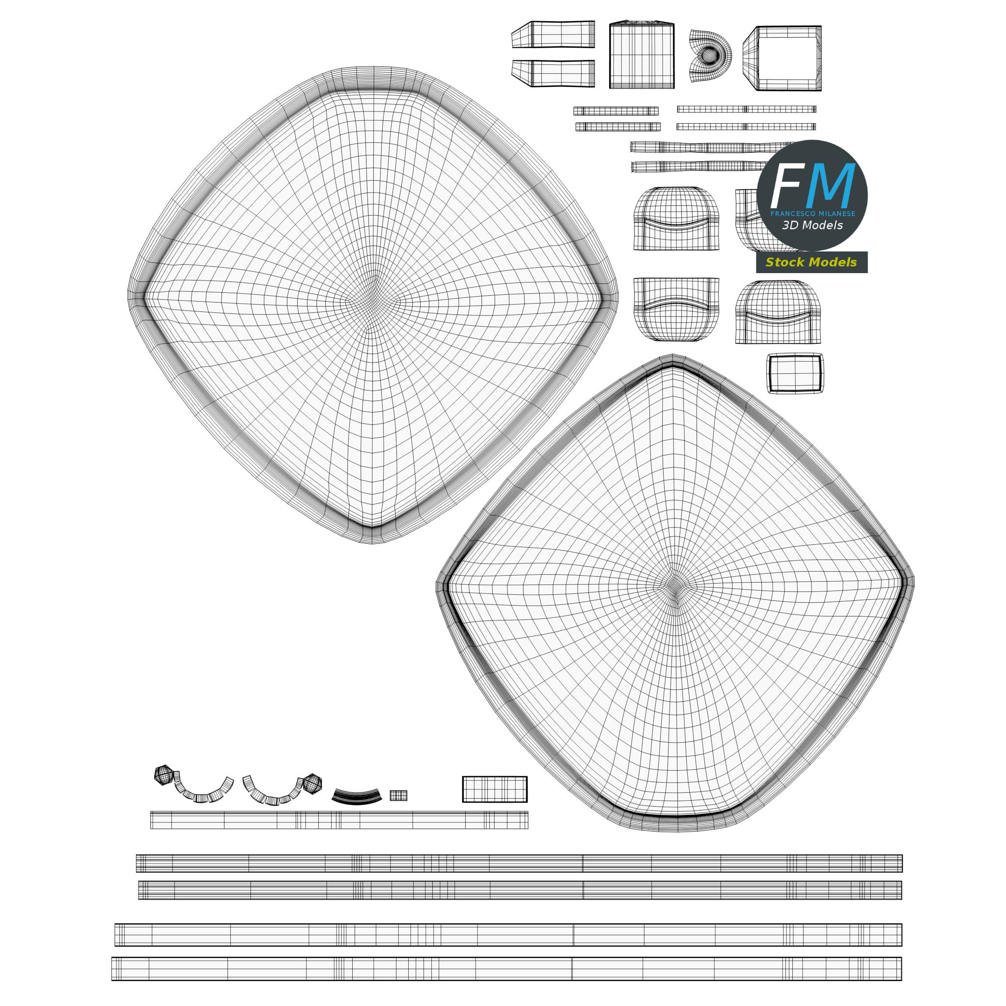 3D-Modell - Rechteckige Satellitenschüssel - 13 3D-Modell - Rechteckige Satellitenschüssel - 13