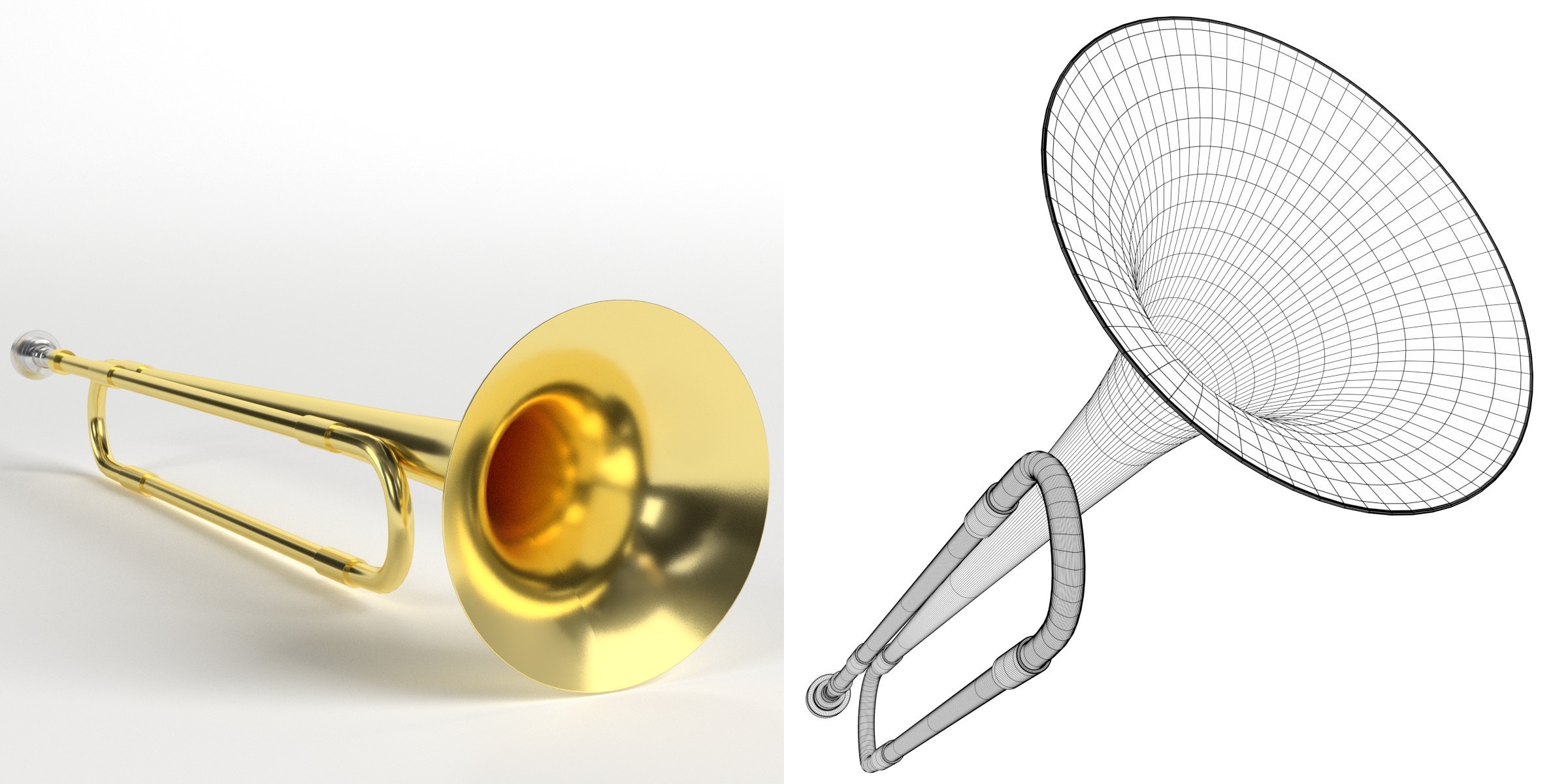 3D-Modell - Spielzeugtrompete für Schulband