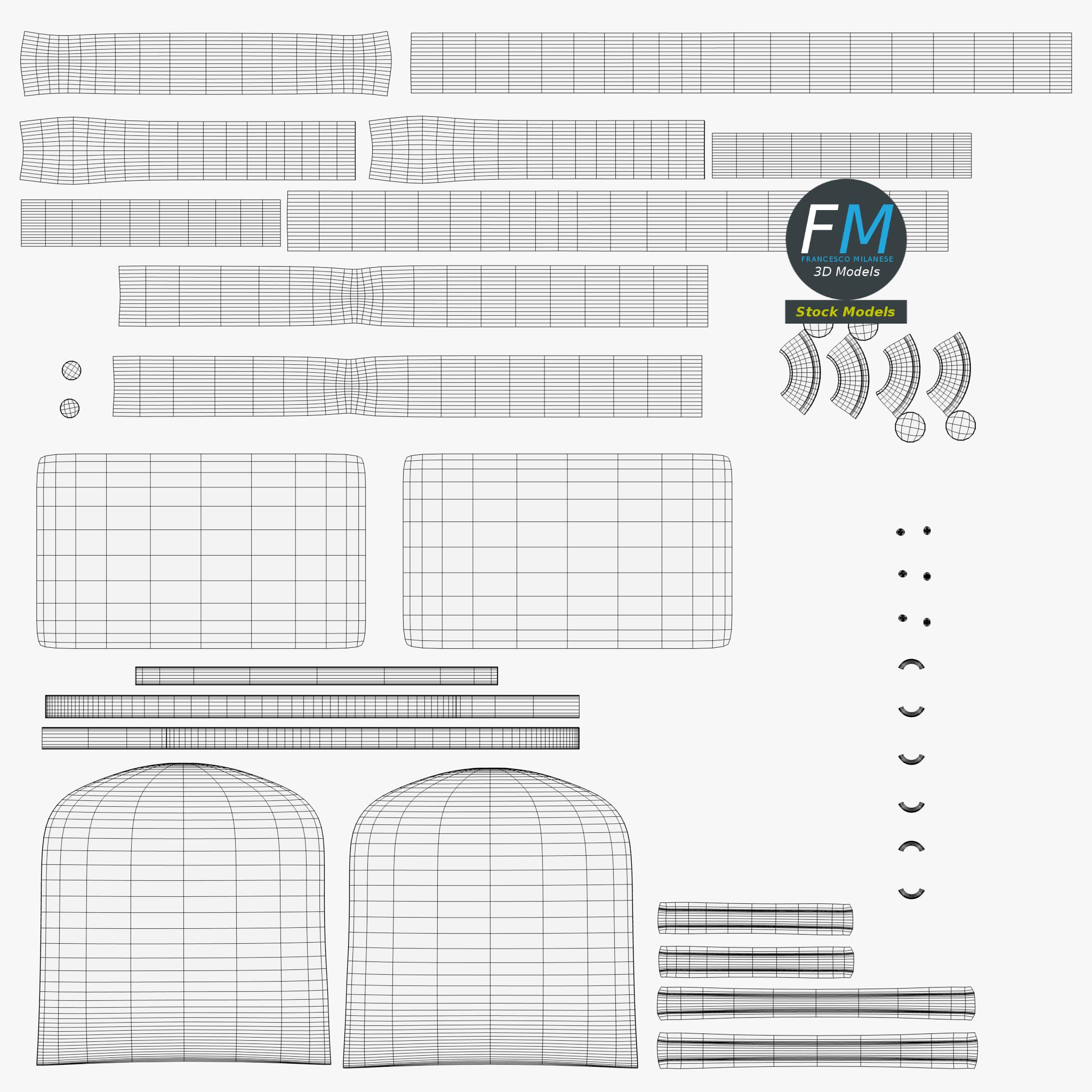 3D-Modell - Schulbank und Stuhl - 11