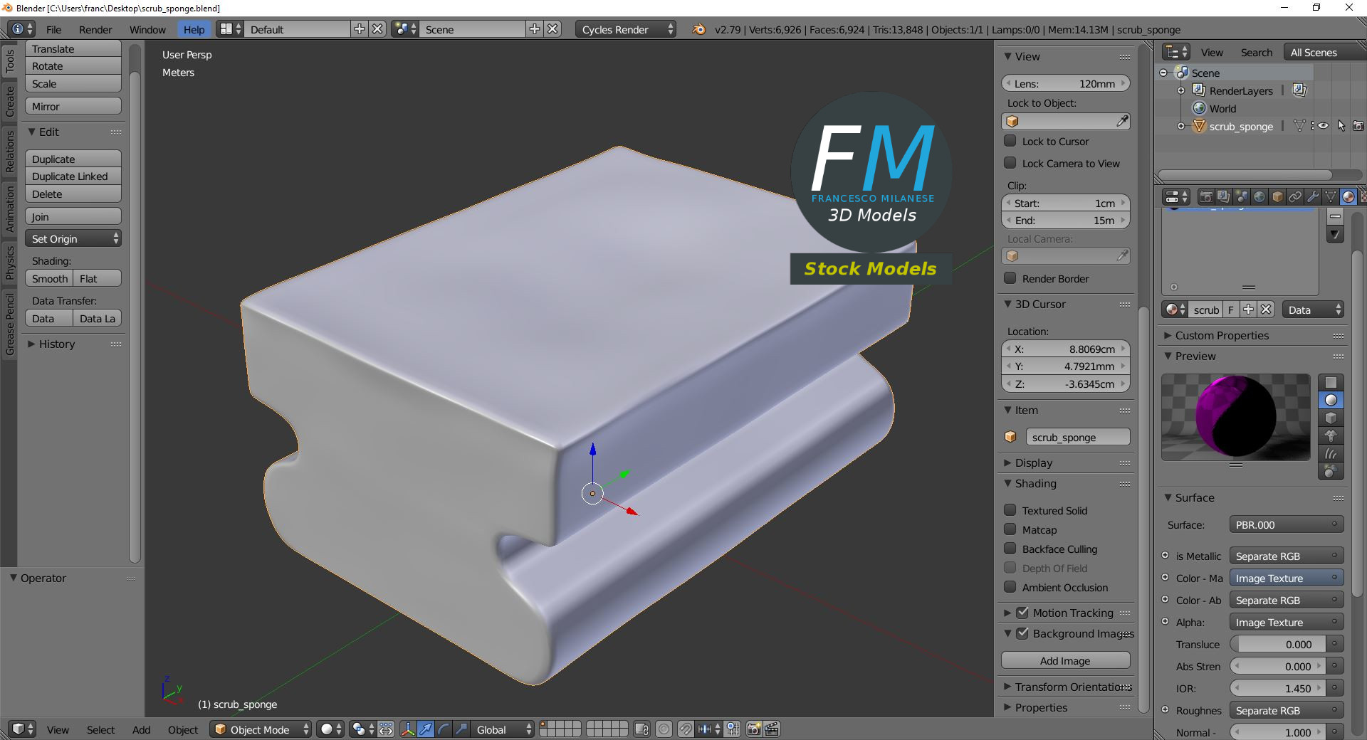 3D-Modell - Scheuerschwamm - 09