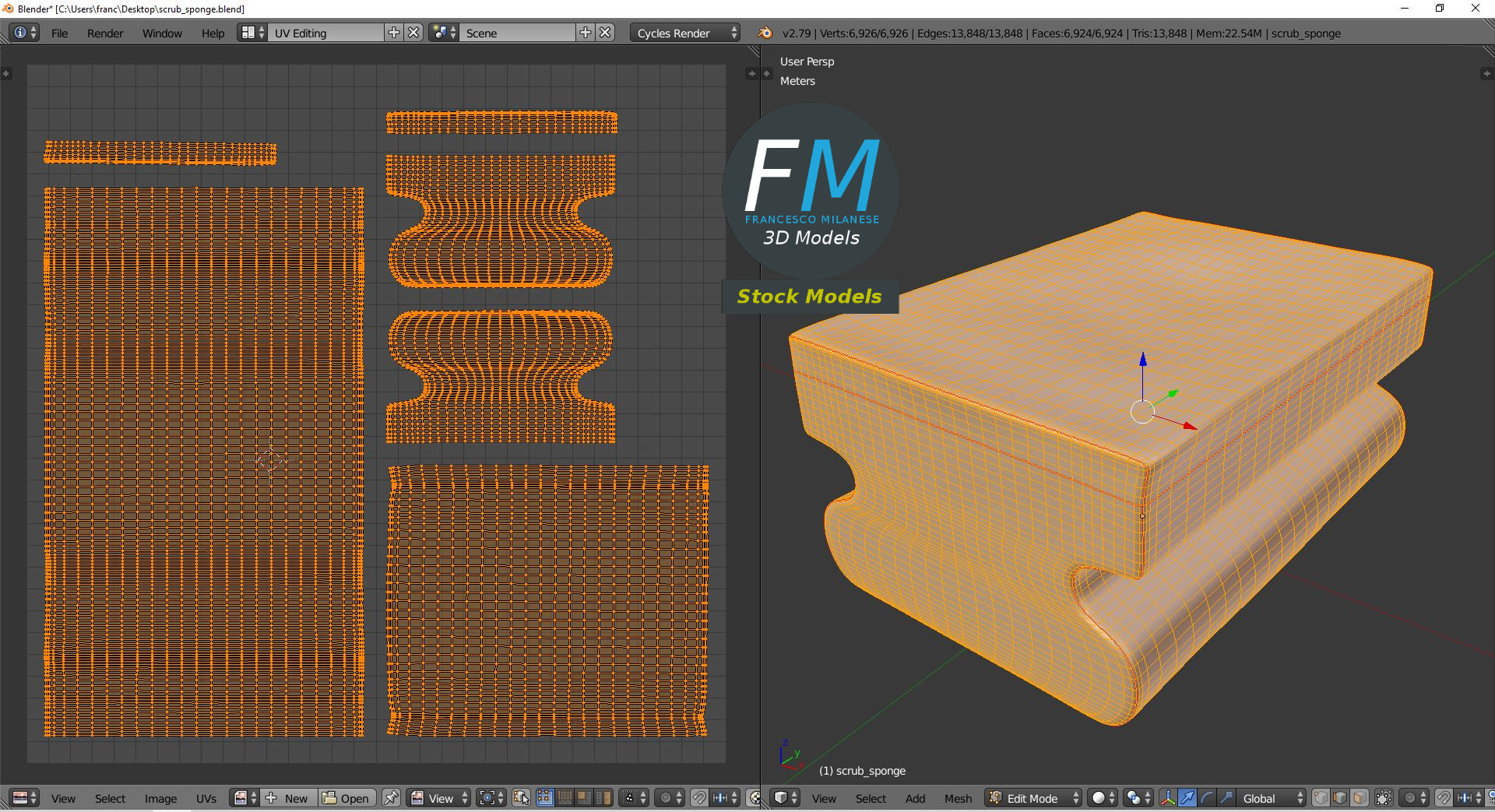 3D-Modell - Scheuerschwamm - 10