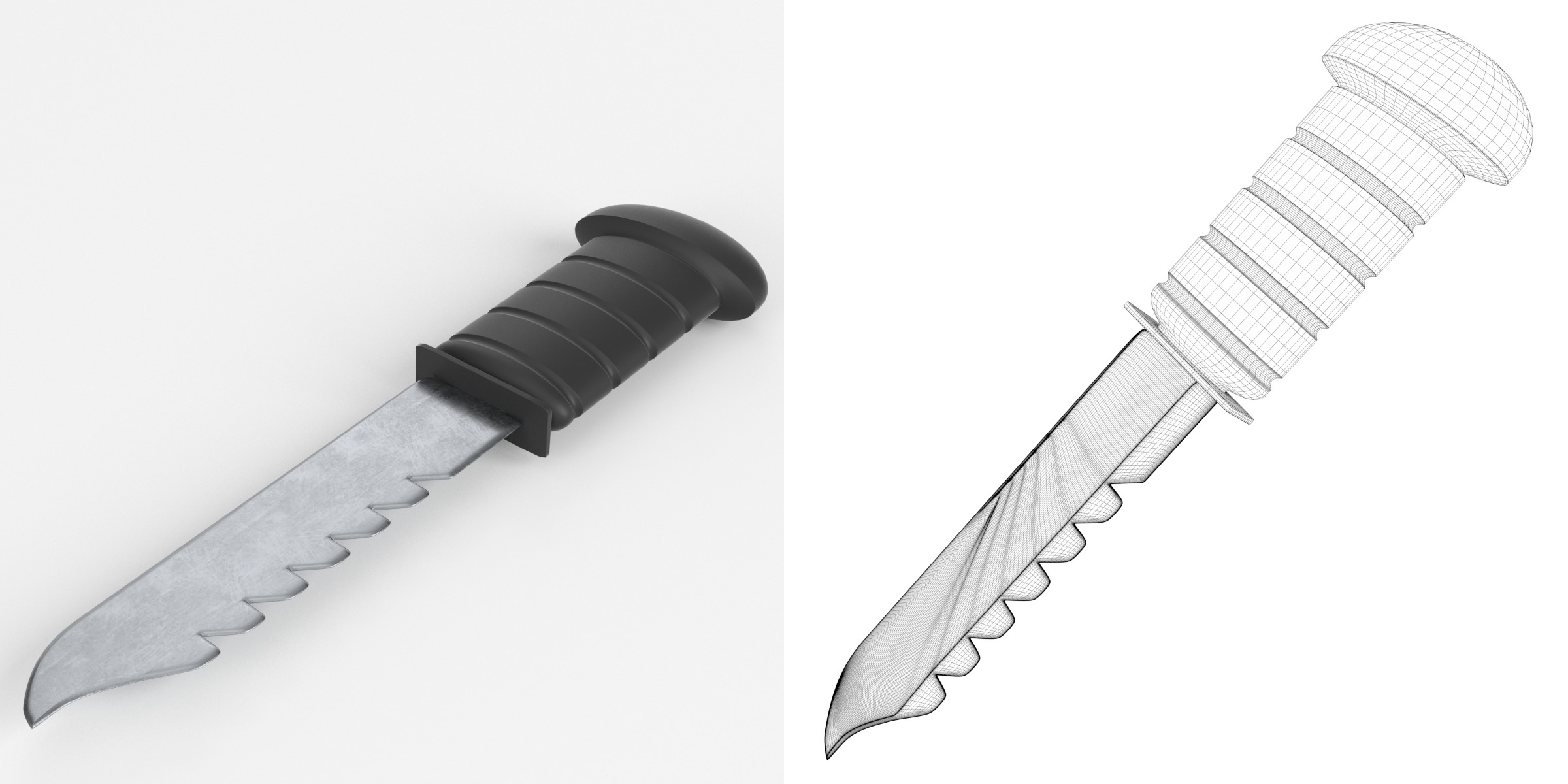 3D-Modell - Tauchermesser