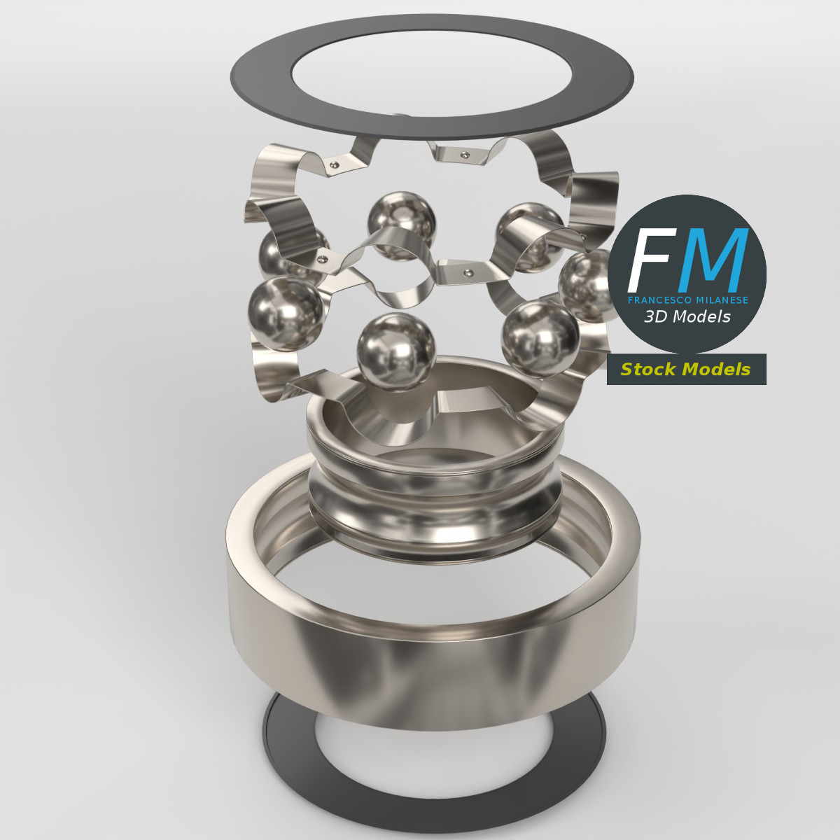 3D-Modell - Abgedichtetes Kugellager - 02