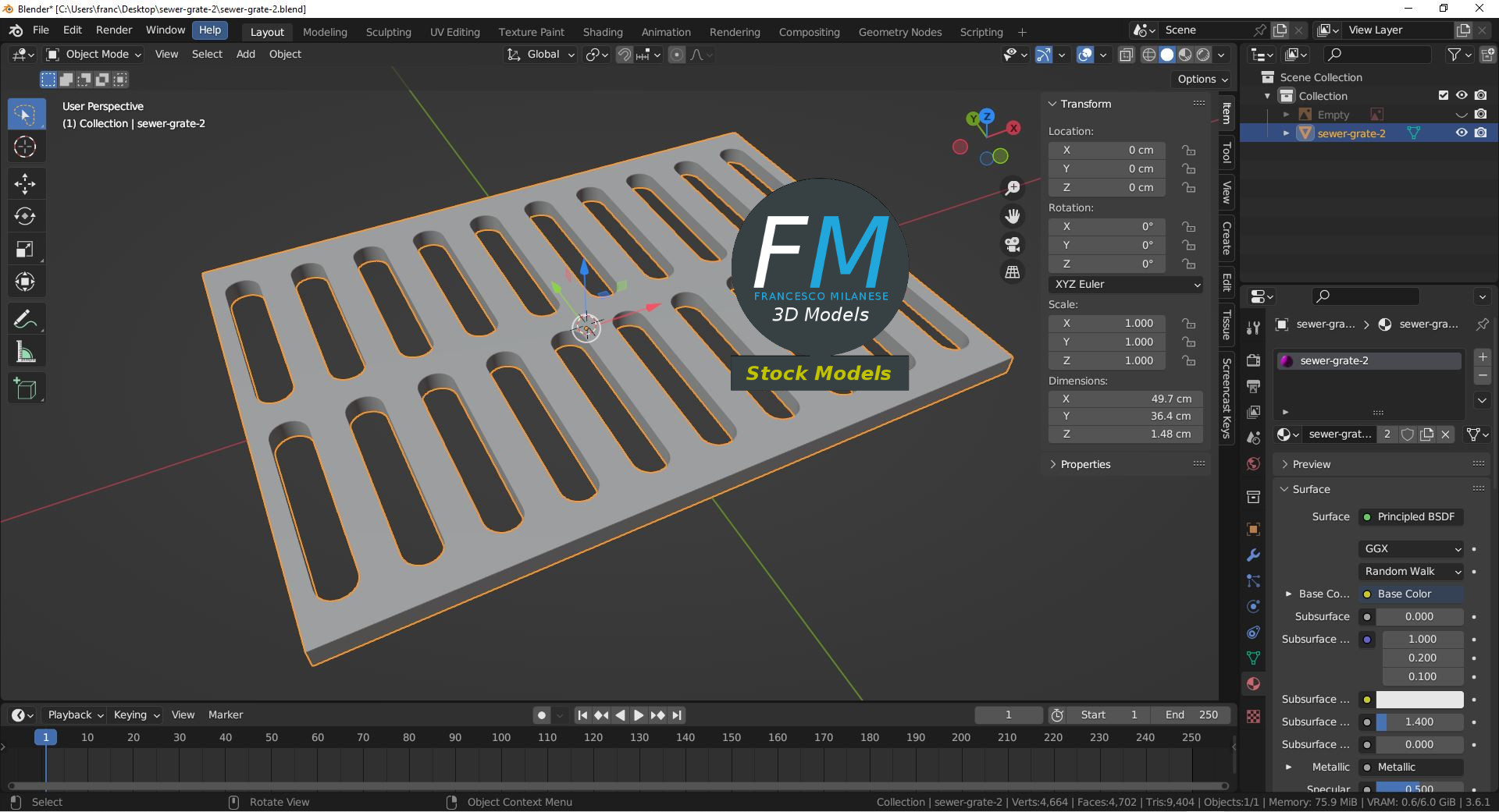 3D-Modell - Kanalgitter - 09