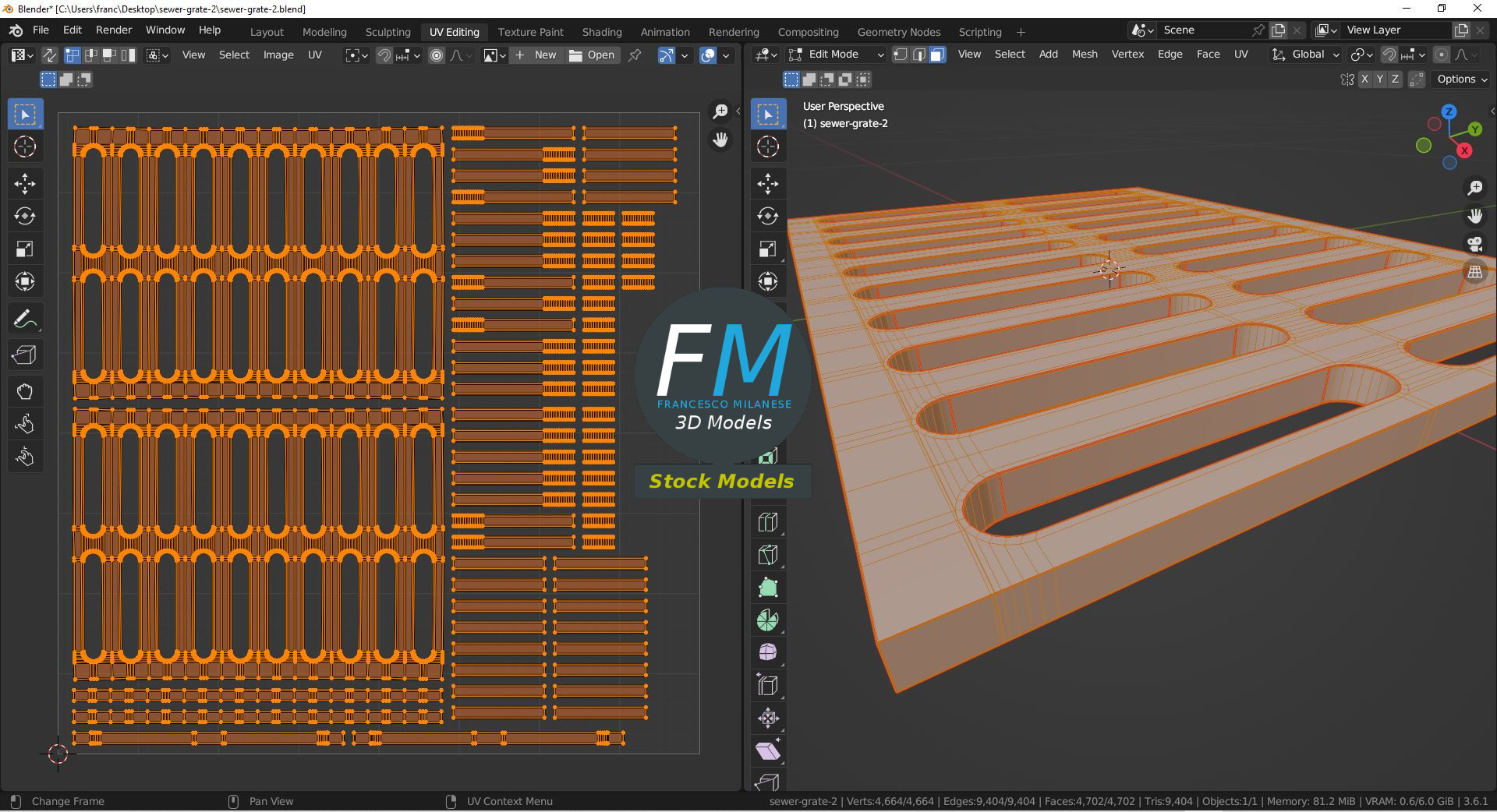 3D-Modell - Kanalgitter - 10
