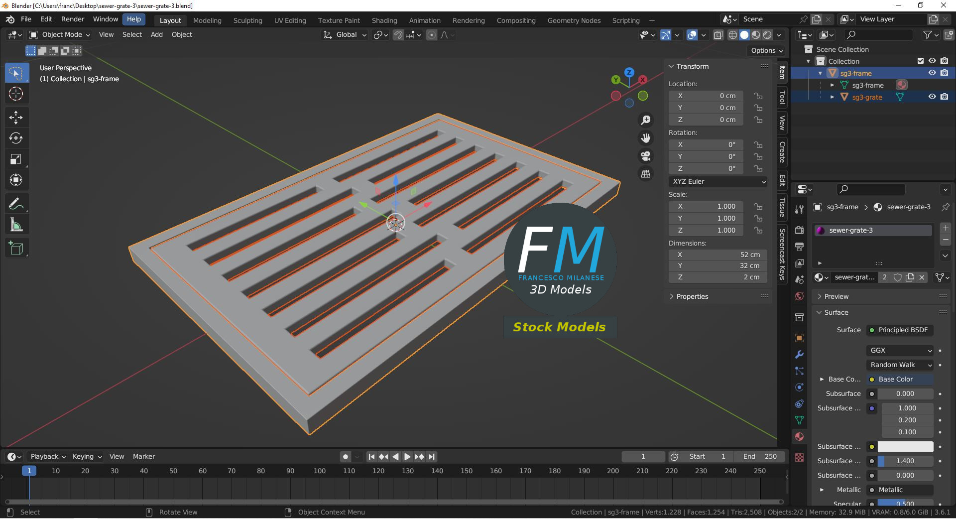 3D-Modell - Kanalgitter - 09