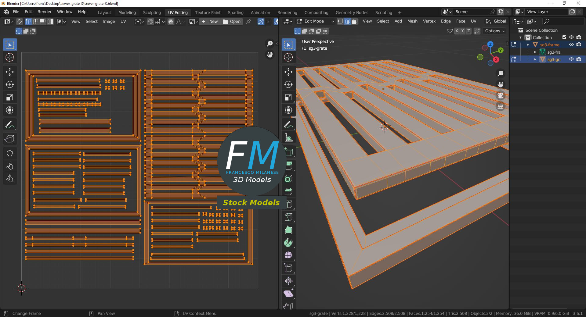 3D-Modell - Kanalgitter - 10