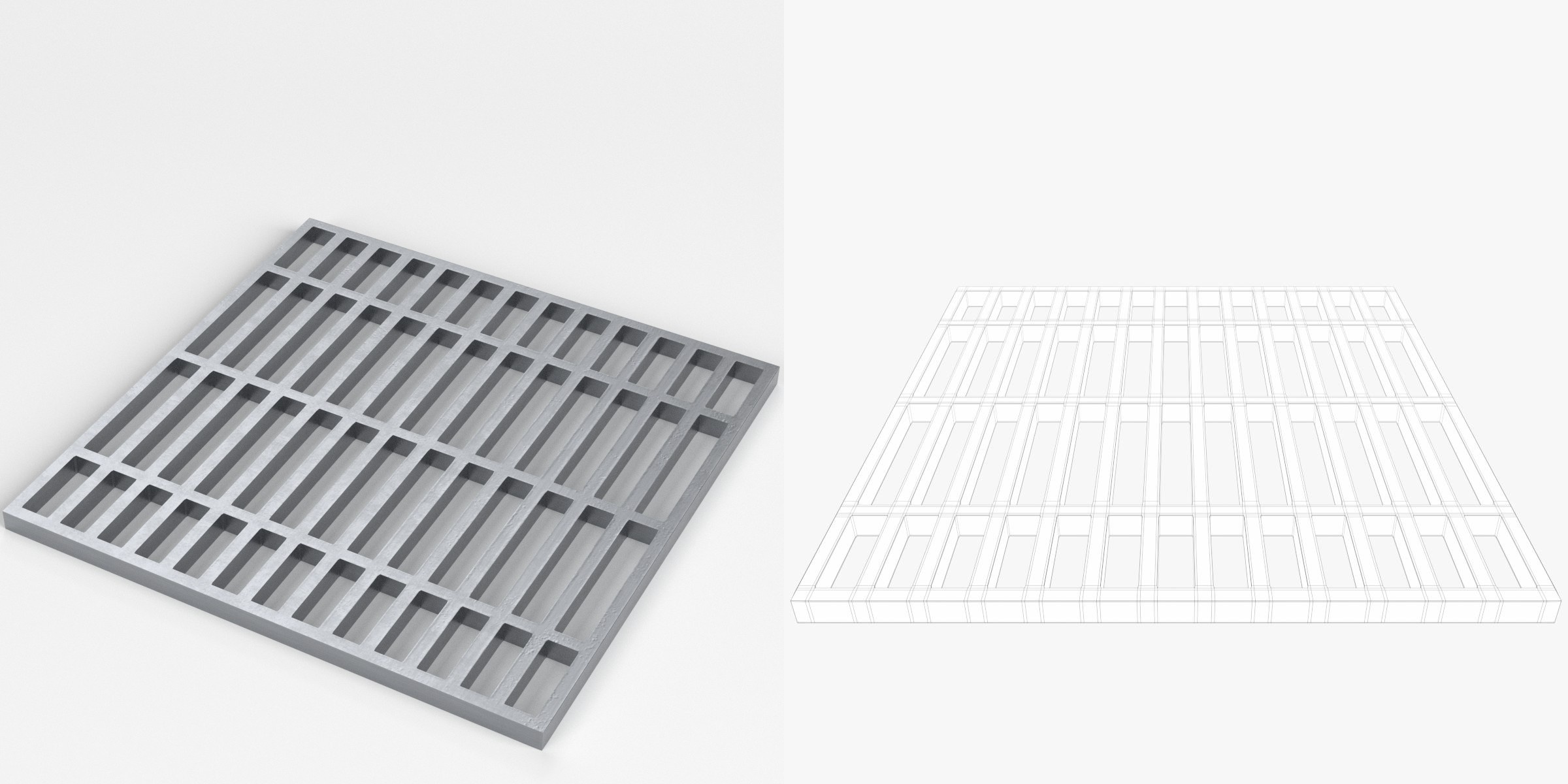 3D-Modell - Kanalgitter