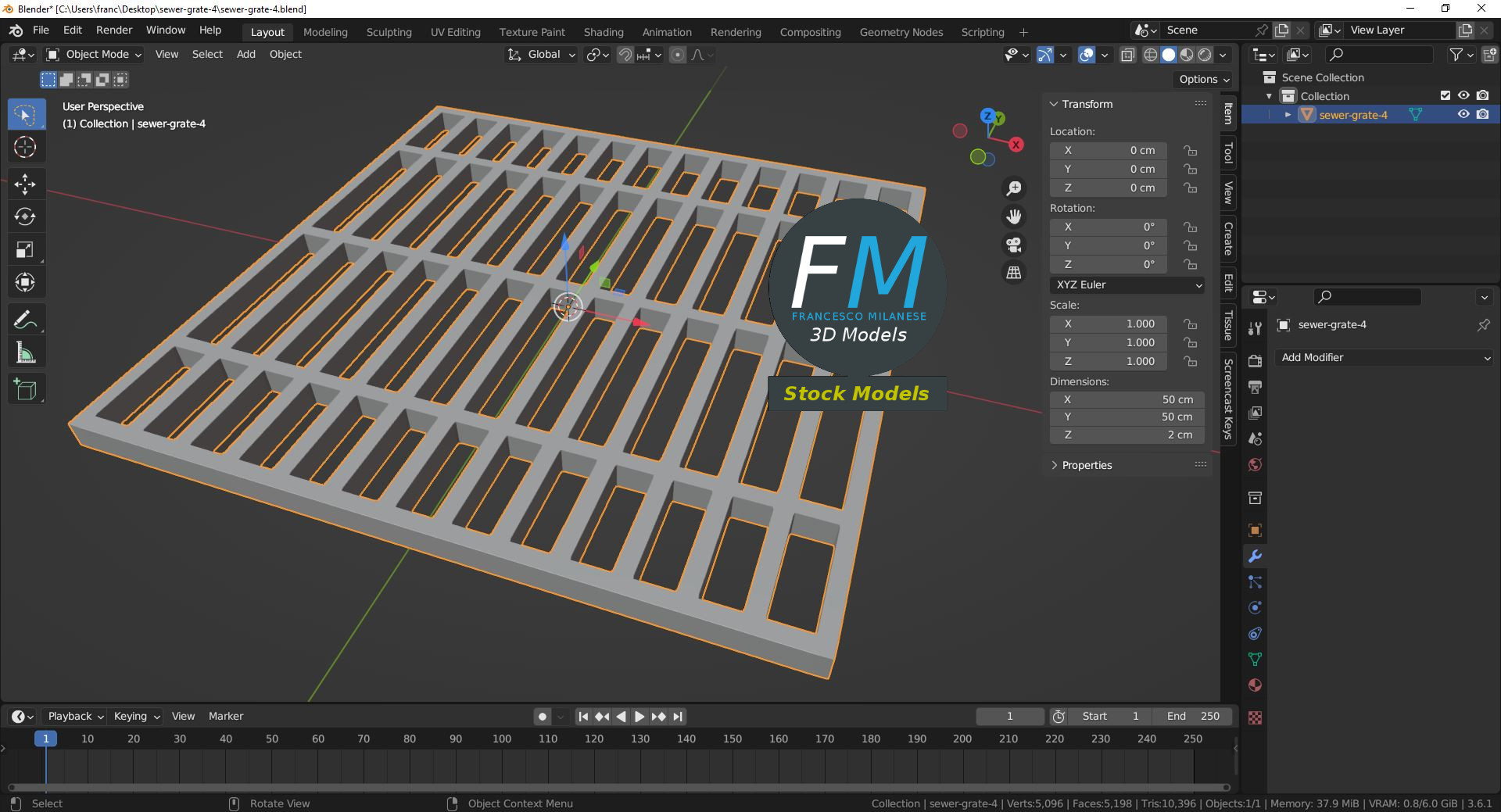 3D-Modell - Kanalgitter - 09