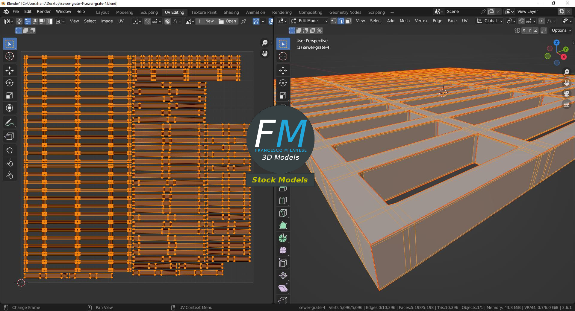 3D-Modell - Kanalgitter - 10
