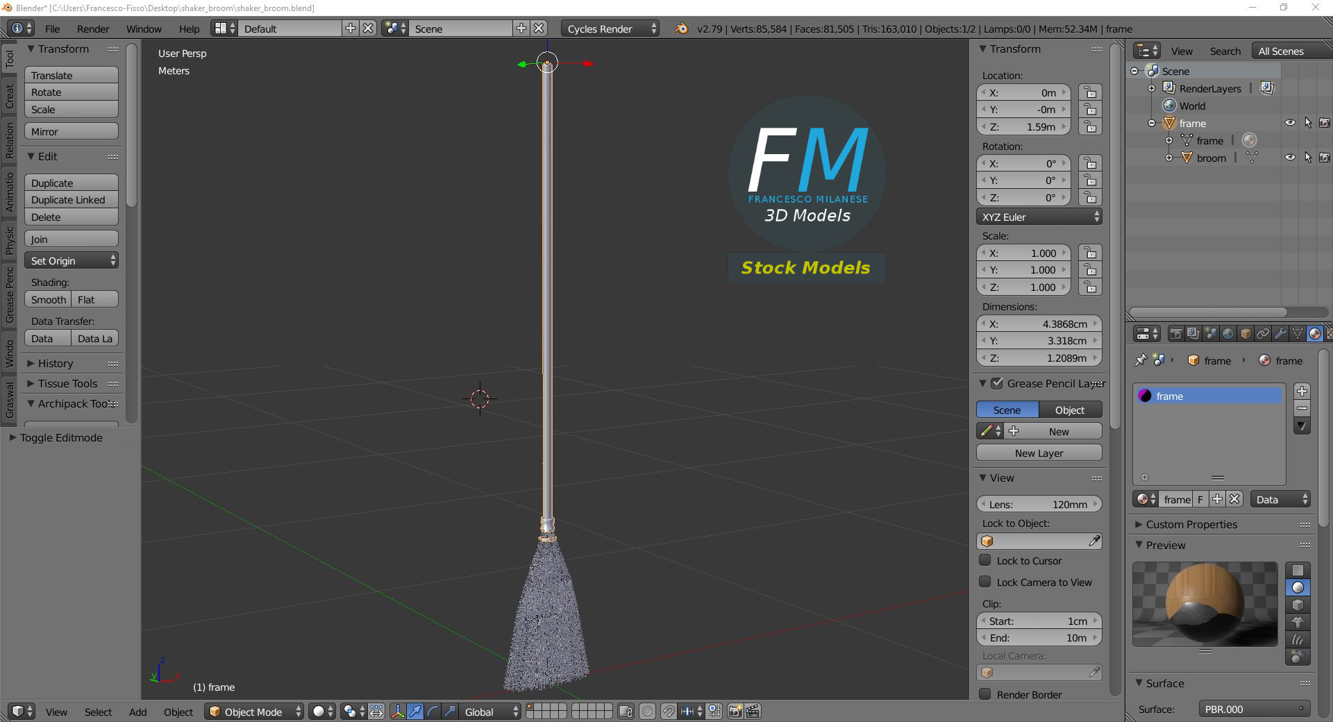 3D-Modell - Shaker-Besen - 09