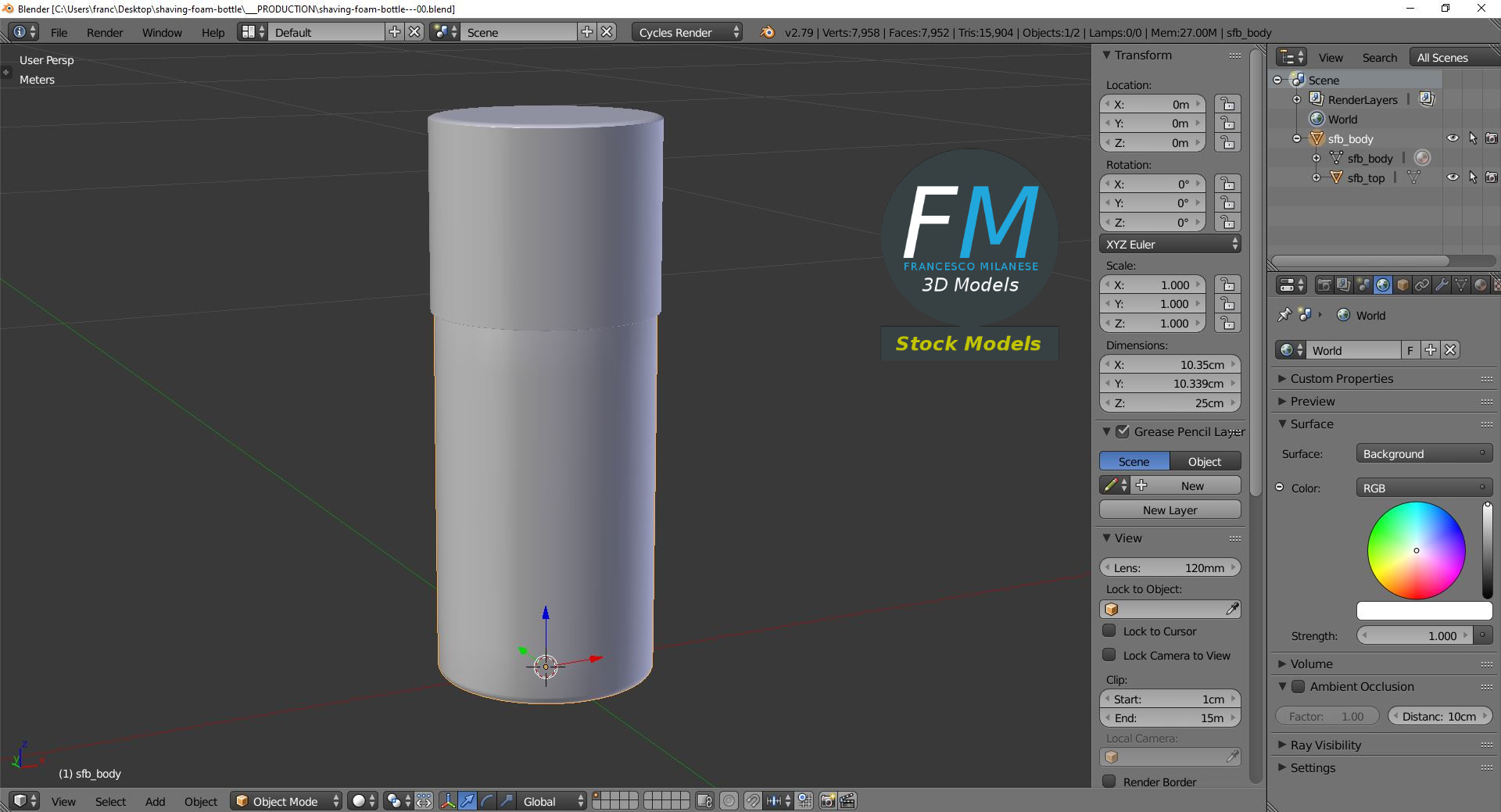 3D-Modell - Rasierschaumdose - 09